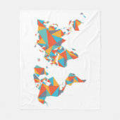 Abstracte geometrische Wereldkaart Fleece Deken (Voorkant)