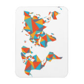 Abstracte geometrische Wereldkaart Magneet (Verticaal)