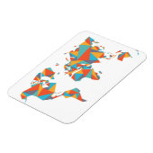 Abstracte geometrische Wereldkaart Magneet (Linkerzijde)