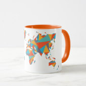Abstracte geometrische Wereldkaart Mok (Voorkant rechts)