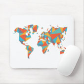 Abstracte geometrische Wereldkaart Muismat (Met muis)