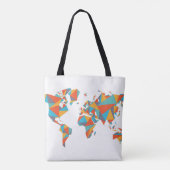 Abstracte geometrische Wereldkaart Tote Bag (Achterkant)