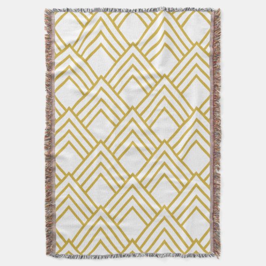 Abstracte geometrische, witte en gouddeken deken (Voorkant Verticaal)