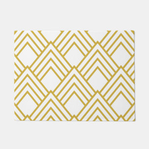 Abstracte geometrische, witte en gouddoormat deurmat