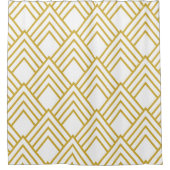 Abstracte geometrische, witte en gouden douchecurt douchegordijn (Voorkant)