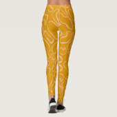 Abstracte geometrische witte ronde vorm leggings (Achterkant)