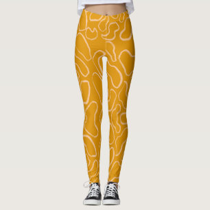 Abstracte geometrische witte ronde vorm leggings