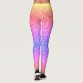 Abstracte geometrische witte ronde vorm leggings (Achterkant)