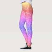 Abstracte geometrische witte ronde vorm leggings (Links)