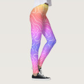 Abstracte geometrische witte ronde vorm leggings (Rechts)