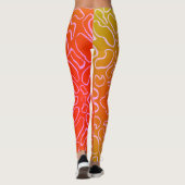 Abstracte geometrische witte ronde vorm leggings (Achterkant)
