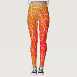 Abstracte geometrische witte ronde vorm leggings