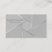 Abstracte Geometrische Zilver Gouden Fotograaf Visitekaartje (Voorkant)