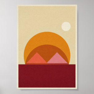 Abstracte Geometrische Zonsondergang Poster
