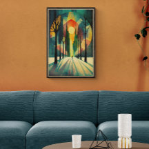 Abstracte geometrische zonsonderstel | Lange schad