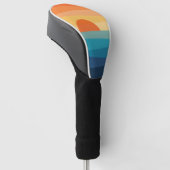 Abstracte geometrische zonsopgang golfheadcover (Schuin)