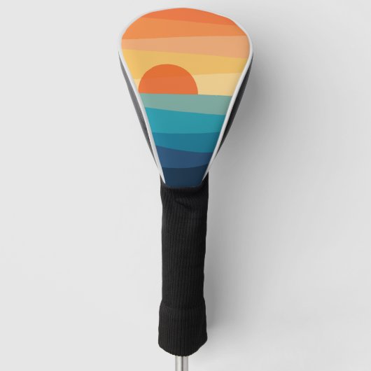 Abstracte geometrische zonsopgang golfheadcover (Voorkant)