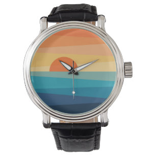 Abstracte geometrische zonsopgang horloge