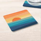 Abstracte geometrische zonsopgang kartonnen onderzetters (Schuin)