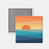 Abstracte geometrische zonsopgang magneet (Voorkant / Achterkant)