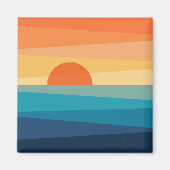 Abstracte geometrische zonsopgang magneet (Voorkant)