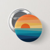 Abstracte geometrische zonsopgang ronde button 5,7 cm (Voorkant /achterkant)