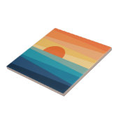 Abstracte geometrische zonsopgang tegeltje (Zijkant)