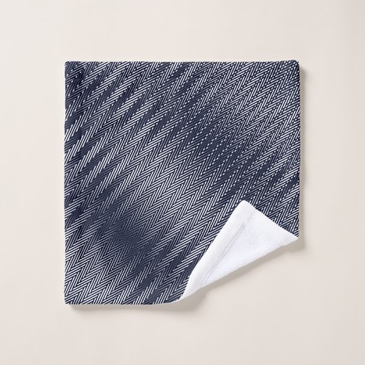 Abstracte geometrische zwart-wit gestreepte manlij bad handdoek (Wasdoekje)