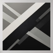 Abstracte geometrische zwart wit grijs poster (Voorkant)