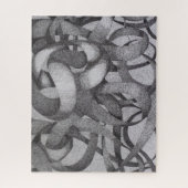 Abstracte Geometrische zwart-witinktlinten Legpuzzel (Verticaal)