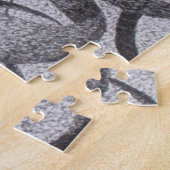 Abstracte Geometrische zwart-witinktlinten Legpuzzel (Zijkant)