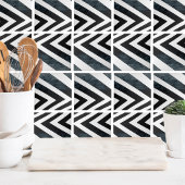 Abstracte geometrische zwart-witte Waterverf Tegeltje