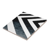 Abstracte geometrische zwart-witte Waterverf Tegeltje (Zijkant)