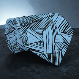 Abstracte geometrische zwarte en blauwe maatwerk d stropdas