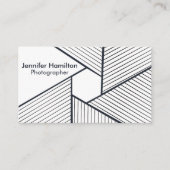 Abstracte geometrische zwarte en witte fotograaf visitekaartje (Voorkant)