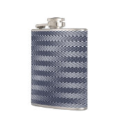 Abstracte geometrische zwarte en witte patroonmode heupfles (Links)