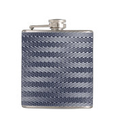 Abstracte geometrische zwarte en witte patroonmode heupfles (Voorkant)