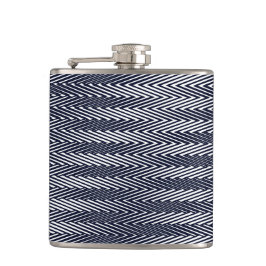 Abstracte geometrische zwarte en witte patroonmode heupfles