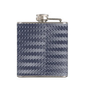 Abstracte geometrische zwarte en witte patroonmode heupfles (Achterkant)