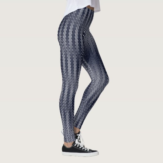Abstracte geometrische zwarte en witte strepen, dr leggings (Rechts)