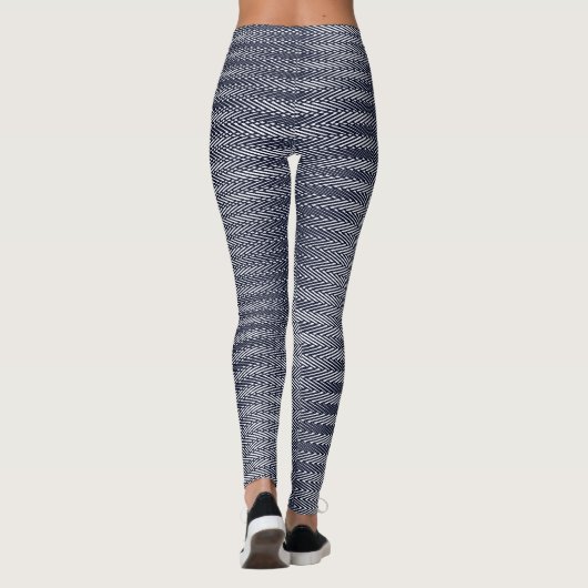Abstracte geometrische zwarte en witte strepen, Tr Leggings (Achterkant)
