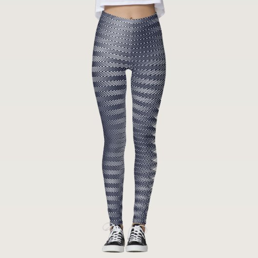 Abstracte geometrische zwarte en witte strepen, Tr Leggings (Voorkant)