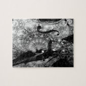 Abstracte gepatterde cello in zwart-wit legpuzzel (Horizontaal)