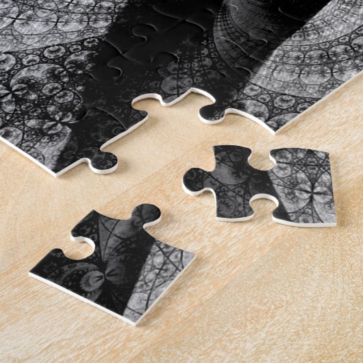 Abstracte gepatterde cello in zwart-wit legpuzzel (Zijkant)