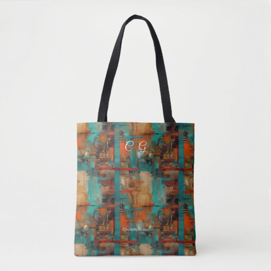 Abstracte gepersonaliseerde stedelijke Canvas tas  (Voorkant)
