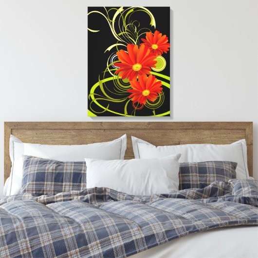 Abstracte Gerbera Canvas Afdruk (Insitu (Slaapkamer))