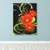Abstracte Gerbera Canvas Afdruk (Insitu (Houten vloer))