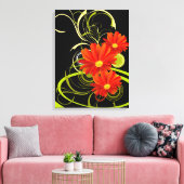 Abstracte Gerbera Canvas Afdruk (Insitu (Woonkamer))
