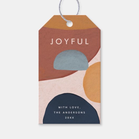 Abstracte geschilde Vormen Vakantie cadeautjes Lab Cadeaulabel (Voorkant)