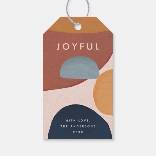 Abstracte geschilde Vormen Vakantie cadeautjes Lab Cadeaulabel (Achterkant)